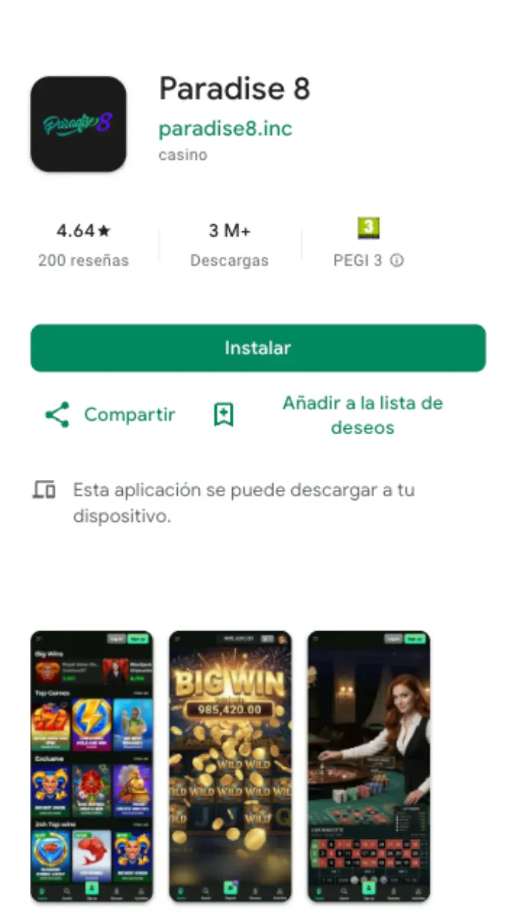 Paradise 8 app
